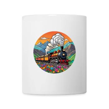 Nostalgic Railway Train of Smoking Locomotive - Mug - white - Front