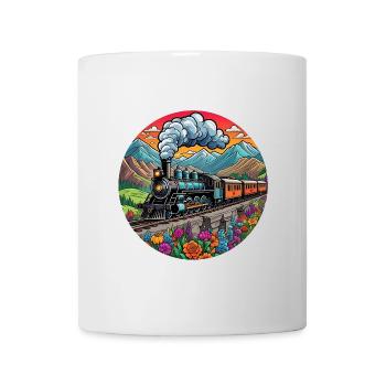 Nostalgic Railway Train of Smoking Locomotive - Mug - white - Front