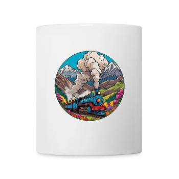 Nostalgic Railway Train of Smoking Locomotive - Mug - white - Front
