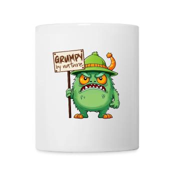 Lustiges Monster mürrisch grantig schlecht gelaunt - Tasse - Weiß - Vorne