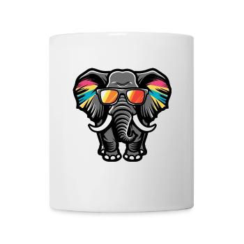 Elefant Cool Comic - Tasse - Weiß - Vorne