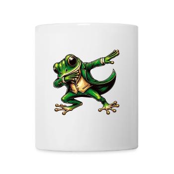lustiger grüner tanzender Frosch - Tasse - Weiß - Vorne