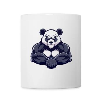Panda Muskeln Bodybuilding - Tasse - Weiß - Vorne