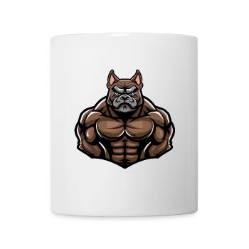 Bulldog Dog Muscles Bodybuilding - Mug - white - Front