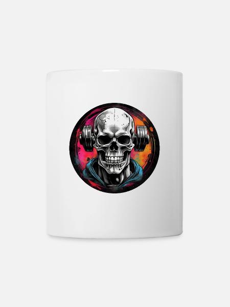 Culturismo de cráneo con mancuernas Entrenamiento extremo - Taza - blanco