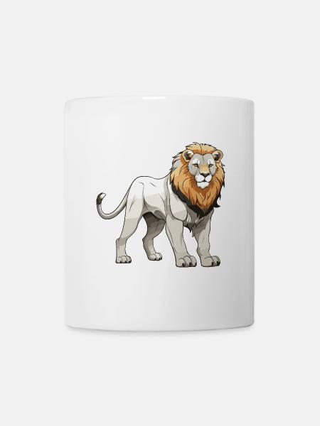 Löwe Tier - Tasse - Weiß