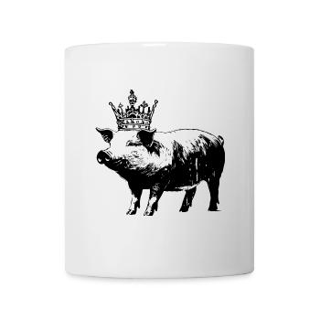 Sau Ferkel Krone Lustig Schwein - Tasse - Weiß - Vorne