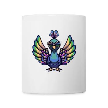 Paon oiseau animal cool - Mug blanc - blanc - Devant