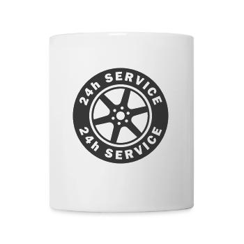 Car tire service 24 7 Car garage wheel - Mug - white - Front