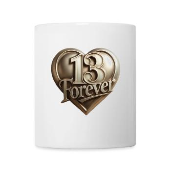 13forever in Herzform - Tasse - Weiß - Vorne