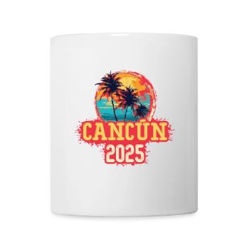 Cancun 2025 Palmen - Tasse - Weiß - Vorne