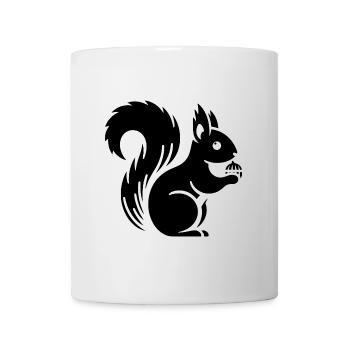 Silhouette d’écureuil minimaliste avec écrou - Mug blanc - blanc - Devant