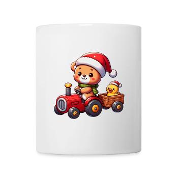 Teddy comme le Père Noël et petit canard mignon - Mug blanc - blanc - Devant