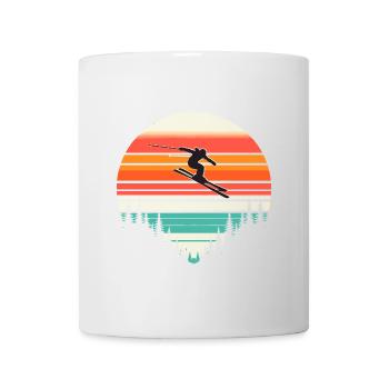 Ski rétro Skieur Ski Sports d’hiver Skis - Mug blanc - blanc - Devant