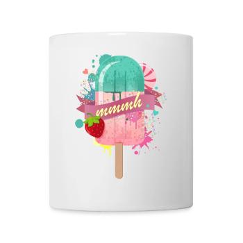 popsicle with strawberry - Mug - white - Front
