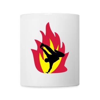 Breakdancer im Feuer - Tasse - Weiß - Vorne