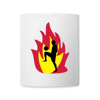Fussball Feuer - Tasse - Weiß - Vorne