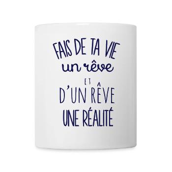 citation bonheur - Mug blanc - blanc - Devant