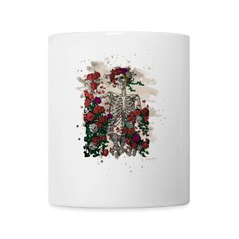 Skeleton & Roses – bleached Version - Tasse - Weiß - Vorne
