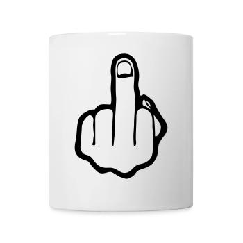 fuck you, middle finger - Mug blanc - blanc - Devant