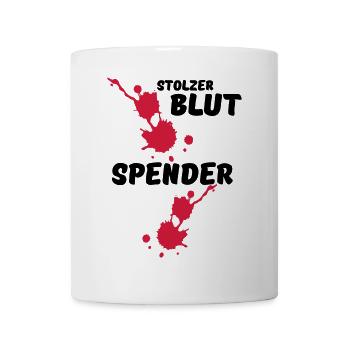 Stolzer Blutspender Blut Spende Geschenk Medizin - Tasse - Weiß - Vorne