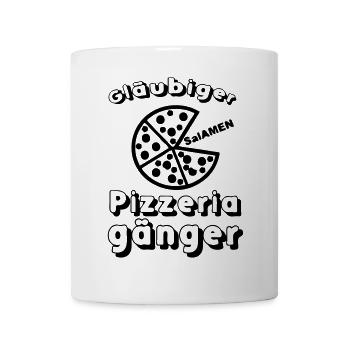 Pizza Pizzeria Spruch lustig Essen Geschenk - Tasse - Weiß - Vorne