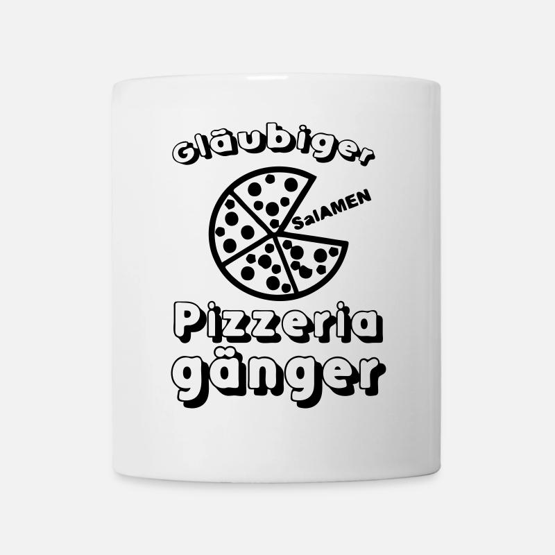 Pizza Pizzeria Spruch lustig Essen Geschenk - Tasse - Weiß