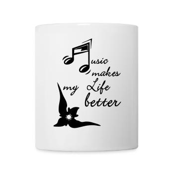 Music makes my Life better Musique cadeau - Mug blanc - blanc - Devant