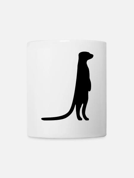 drôle de suricate animal curieux - Mug blanc - blanc