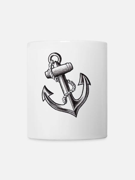 Anchor Tattoo Flash - Mug - white
