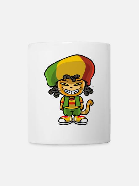 Reggae katze - Tasse - Weiß