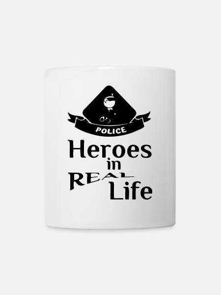 Heroes in Real Life (Polizei -Police) - Mug - white