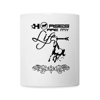 Les chevaux sont mon cadeau de vie Cavalier Dicton - Mug blanc - blanc - Devant