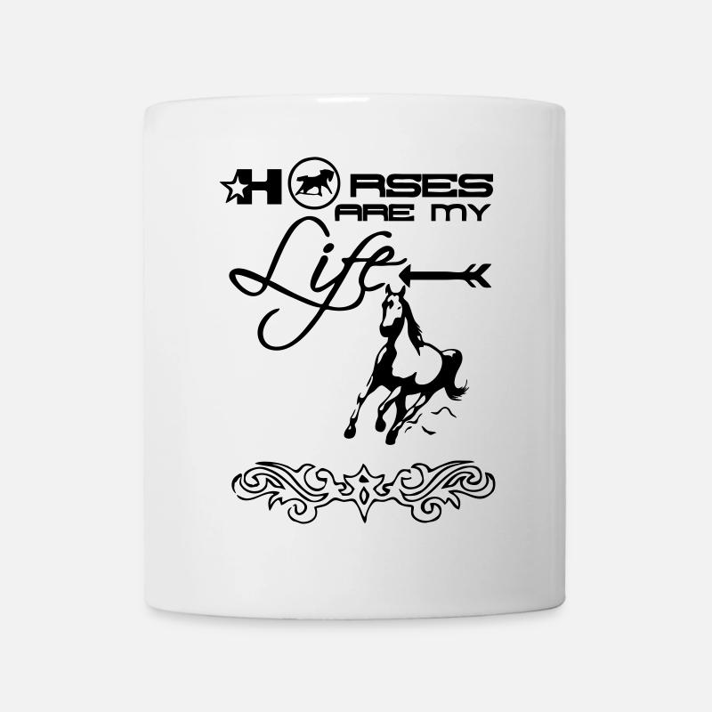 Horses are my Life Geschenk Pferd Reiter Spruch - Tasse - Weiß