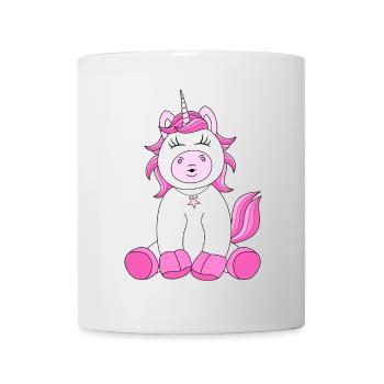 Douce Licorne avec un baiser rose - Mug blanc - blanc - Devant