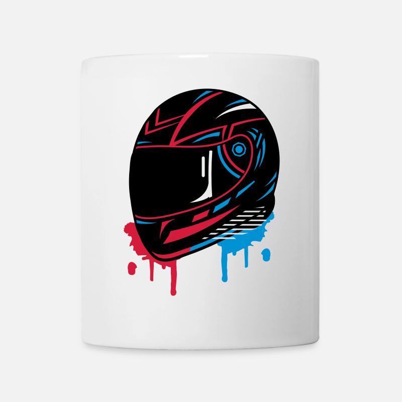 cooles Motorradhelm Graffiti - Tasse - Weiß