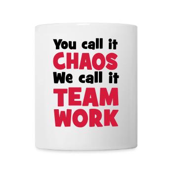 Travail d’équipe - Mug blanc - blanc - Devant