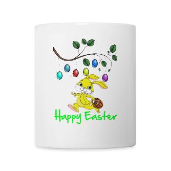 Pâques, Joyeuses Pâques, Lapin de Pâques, joyeuses Pâques - Mug blanc - blanc - Devant