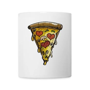 Washed and Worn Pizza Piece - Pizza - Love - Mug - white - Front