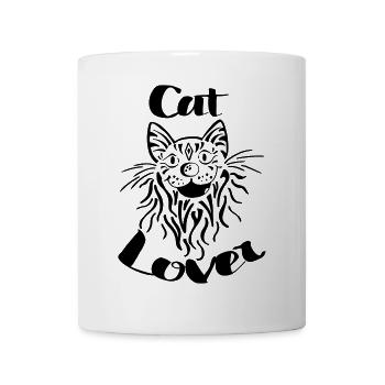 Cat Lover - Katze - Katzen - Cats - Geschenk - Tasse - Weiß - Vorne