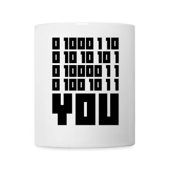 Binärcode F**k YOU – Geek Code & Nerd Humor - Tasse - Weiß - Vorne
