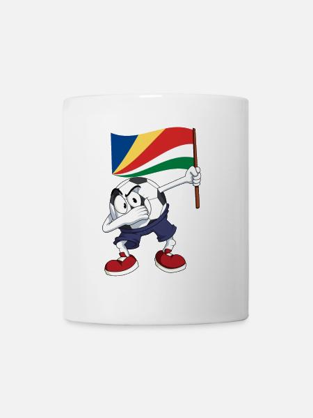 Seychelles Dabbing Football - Mug - white