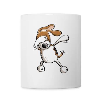 Funny Dab Dance Beagle - Hund - Comic - Geschenk - Tasse - Weiß - Vorne