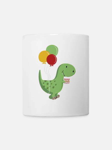 Happy Birthday -Geburtstag Junge T Rex Dinosaurier - Tasse - Weiß