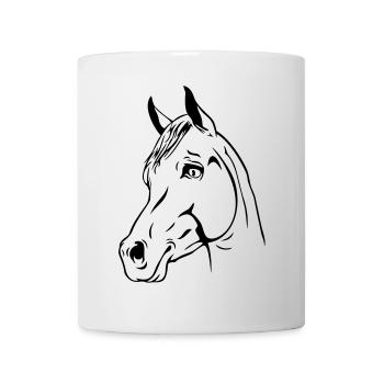 Cheval en tête - Mug blanc - blanc - Devant