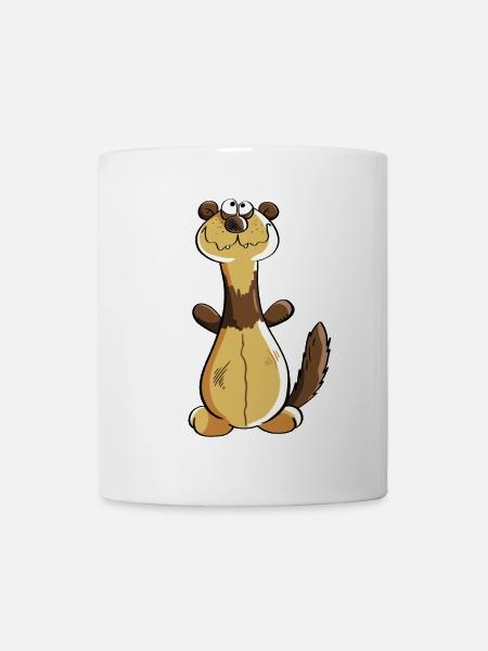 Freches Frettchen Comic - Geschenk - Iltis - Tasse - Weiß