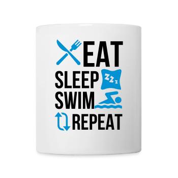 Mangez sommeil nager nouveau - Mug blanc - blanc - Devant