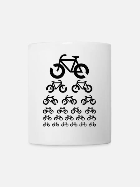 Fahrrad Sehtest Optik - Tasse - Weiß