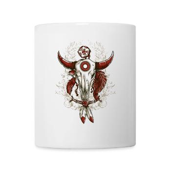 Indian Totem Cow Skull - Mug - white - Front