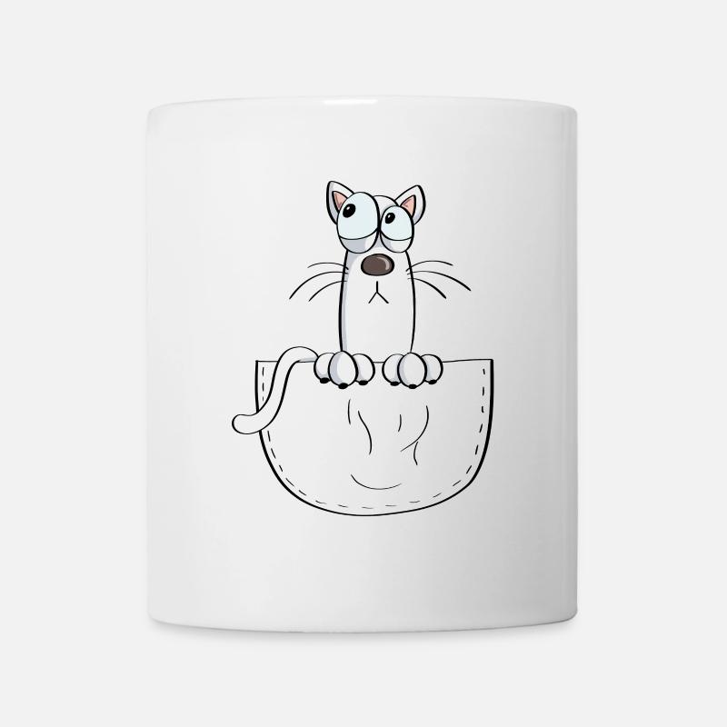 Chat dans le sac - Chats - Comic - Mug blanc - blanc